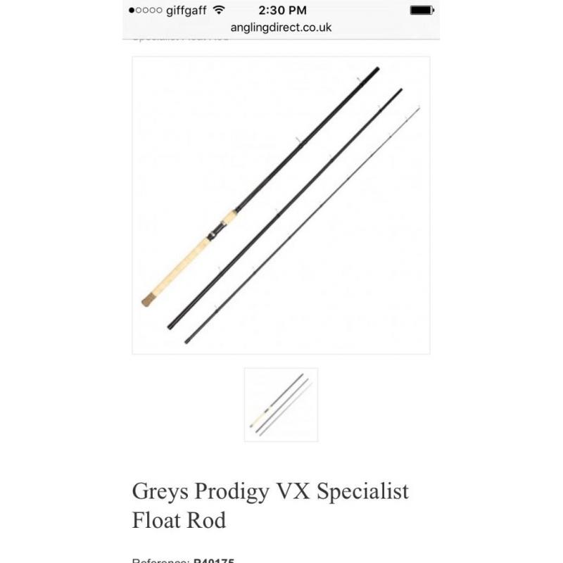 Greys prodigy vx specialist float rod 15' brand new