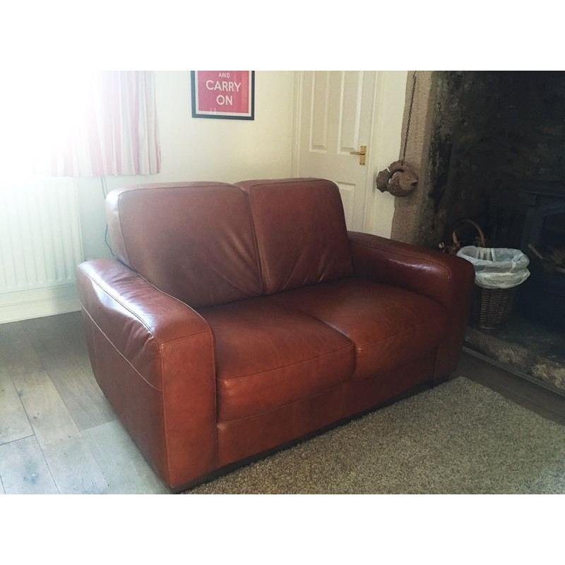 2 leather barker and storehouse sofas