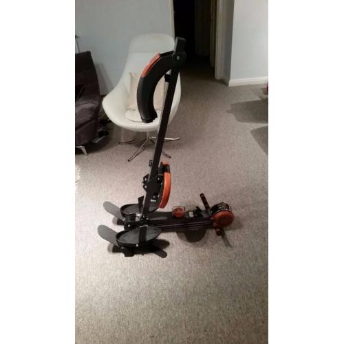 FOLDABLE ROWING MACHINE ORANGE AND GREY