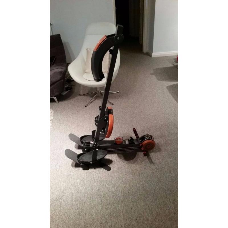 FOLDABLE ROWING MACHINE ORANGE AND GREY