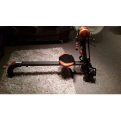 FOLDABLE ROWING MACHINE ORANGE AND GREY