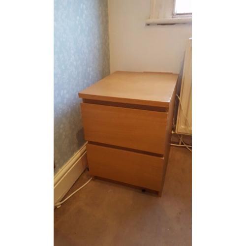 MALM Oak Veneer bedside table