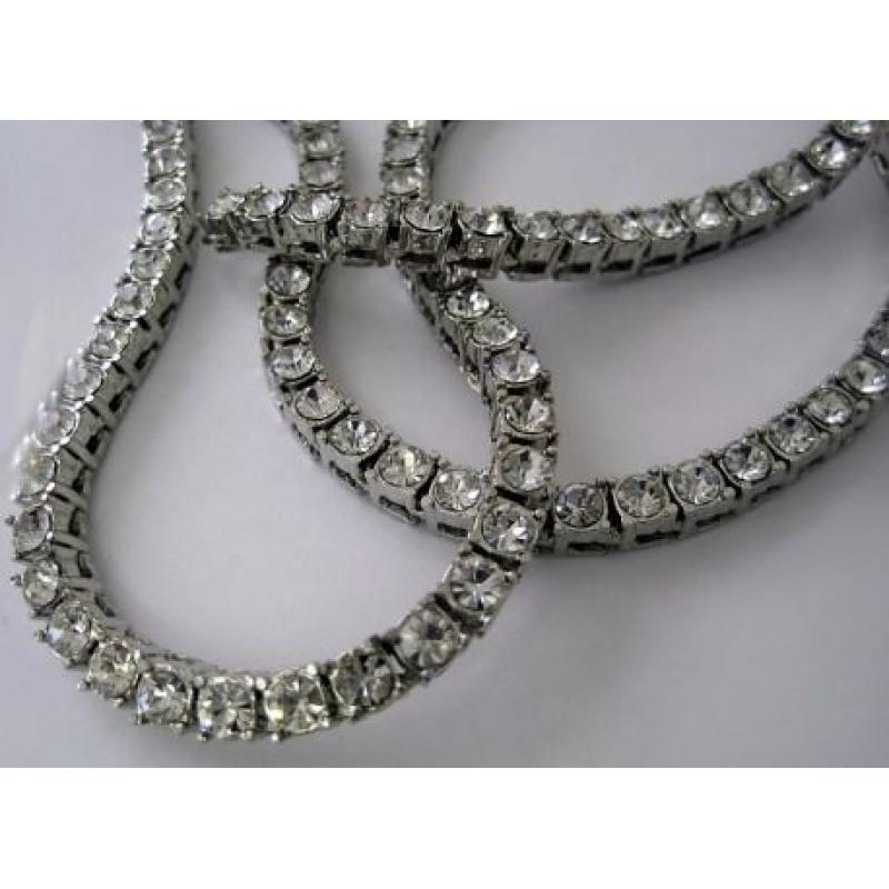 Silver Plated 1 Row of RocksBling chain