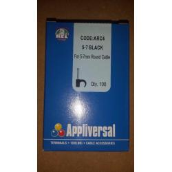 BULK LOT 10,000 x 5-7mm or 7-10mm BLACK ROUND CABLE CLIPS FOR SATELLITE COAX AERIAL COAX CABLE CLIPS
