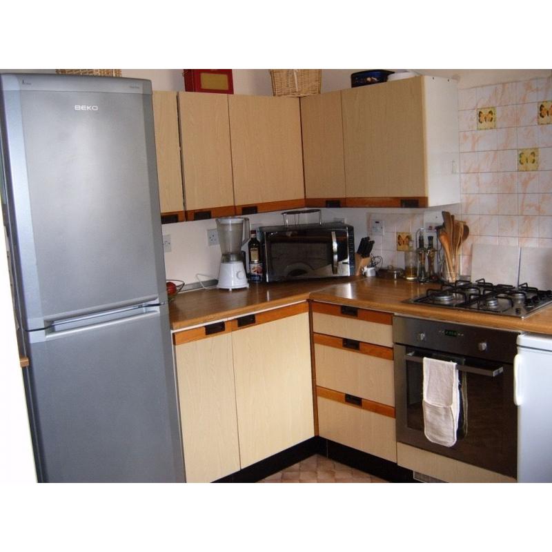 Kitchen Units, worktop and appliances. Old, but useable, not bad condition