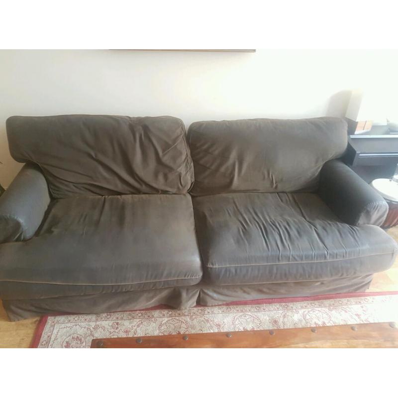 Ikea large brown sofa.