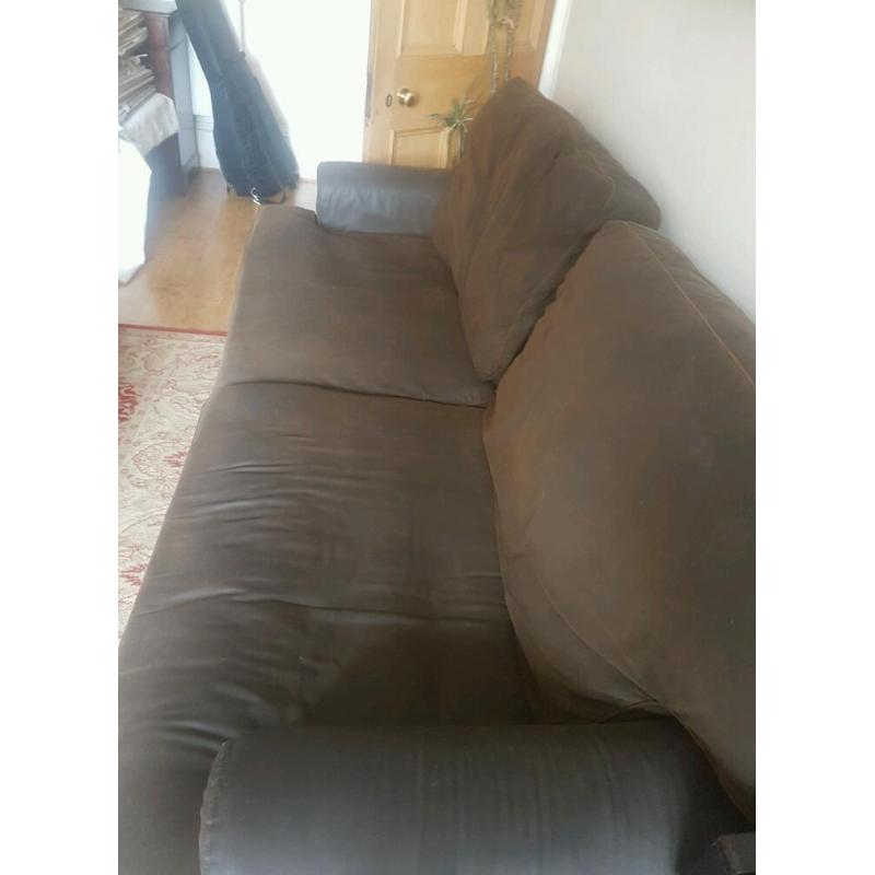 Ikea large brown sofa.