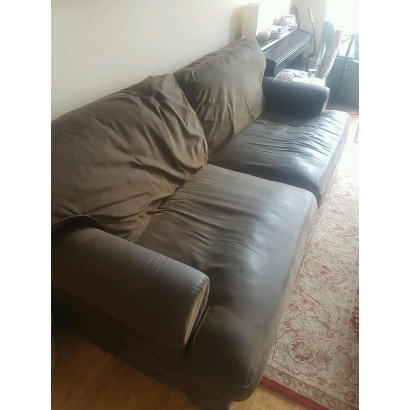 Ikea large brown sofa.