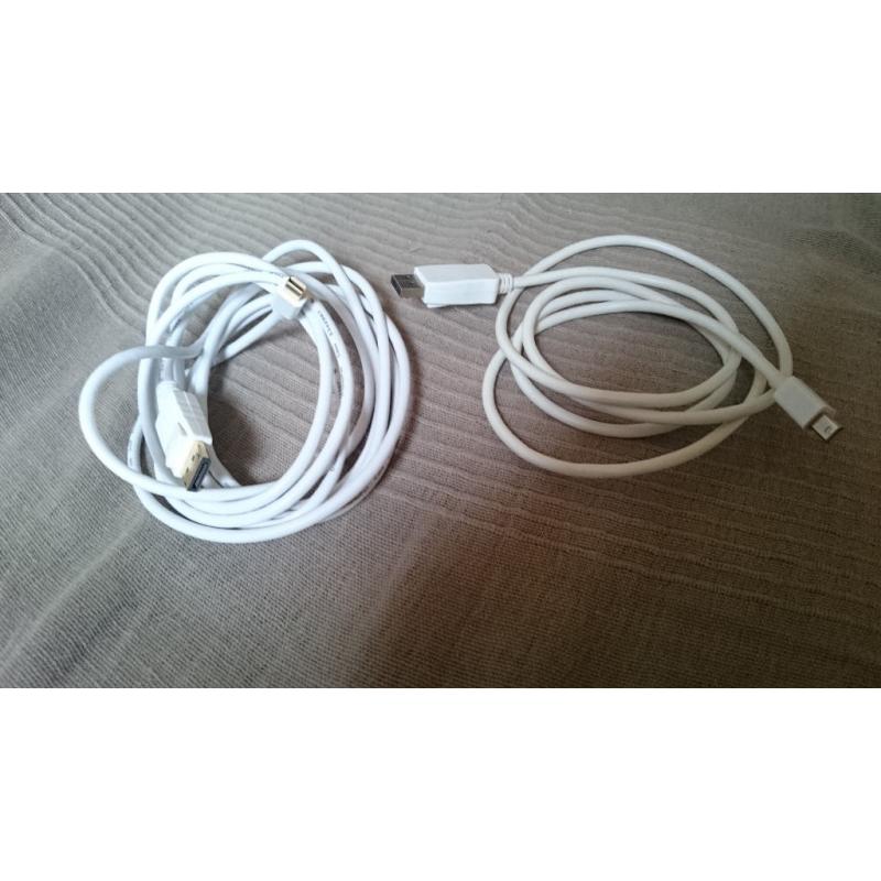 Mini Displayport to Full size Displayport cables 4k