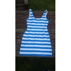 Oasis blue and white dress
