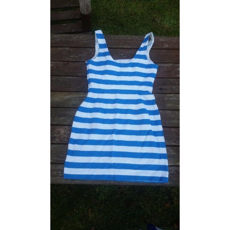 Oasis blue and white dress