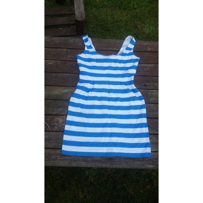 Oasis blue and white dress