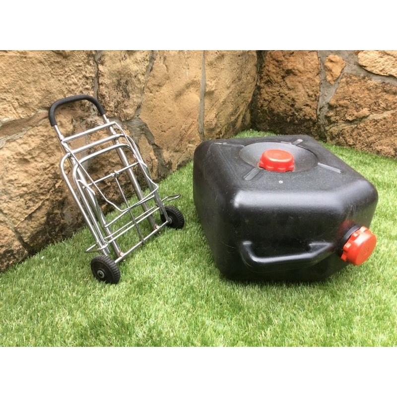 Caravan black waste container with trolly
