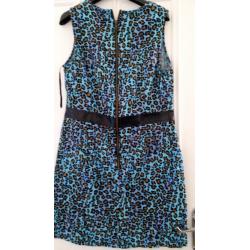 Funky blue leopard print dress size 10/12
