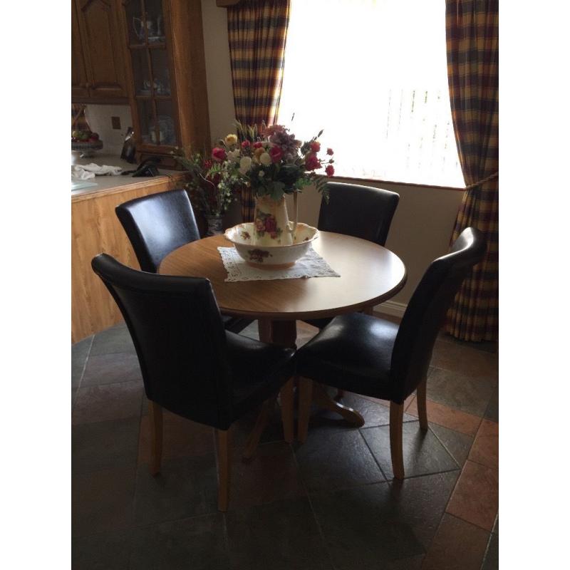 Dining Table and Leather Chairs