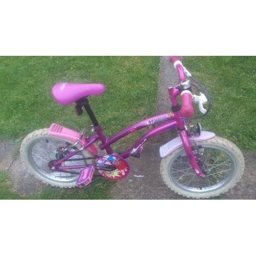 16IN PINK POPSTARS BIKE WITH STABILISERS
