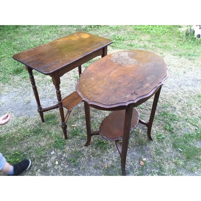 2x VINTAGE RETRO SIDE TABLES PROJECT UP CYCLE