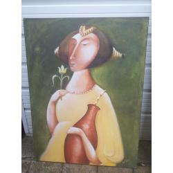 3 Original oil paintings on canvas by local artist Primitive , modern, and Manchester city scene.