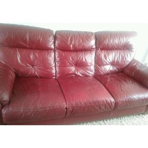 Red 3 seater and 2 seater sofas for sale
