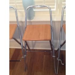 4 John Lewis bar stools - beech seat, chrome frame