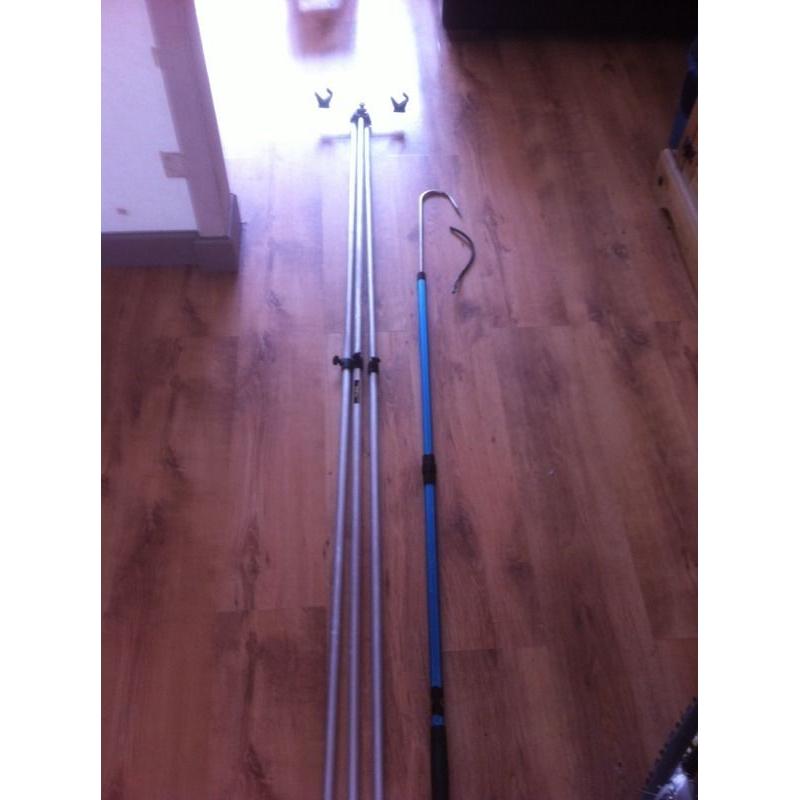 sea fishing rod rest & gaff
