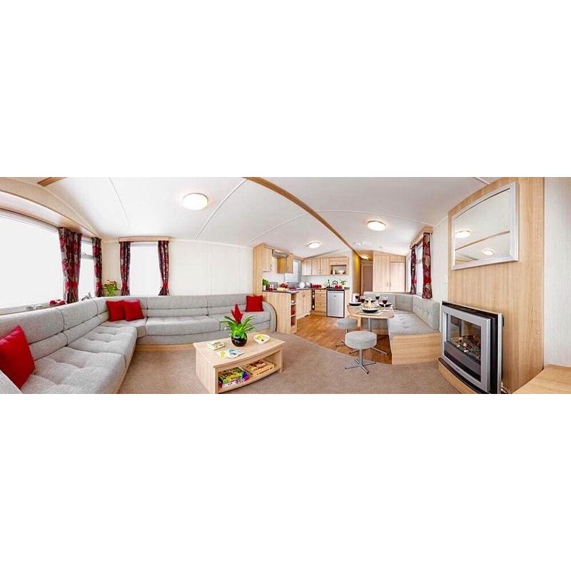 Prestige caravan for sale including deck on beautiful coastal park with seaviews & beach access