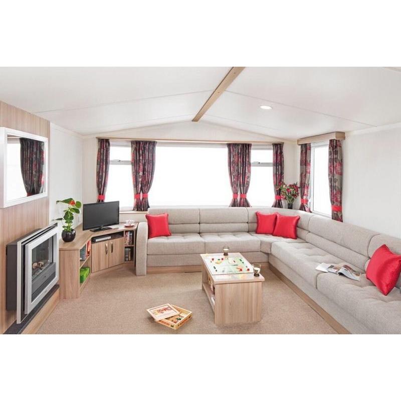 Prestige caravan for sale including deck on beautiful coastal park with seaviews & beach access