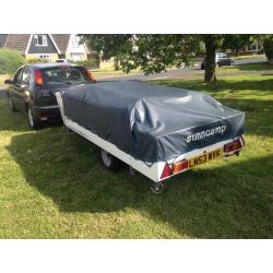 Sunncamp 400 se trailer tent camper with large storage box, detaching kitchen and accessories