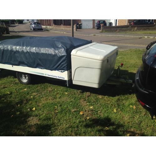 Sunncamp 400 se trailer tent camper with large storage box, detaching kitchen and accessories