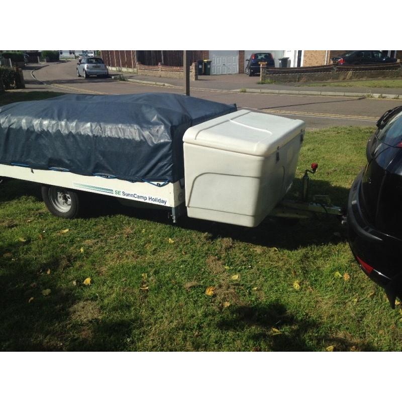 Sunncamp 400 se trailer tent camper with large storage box, detaching kitchen and accessories