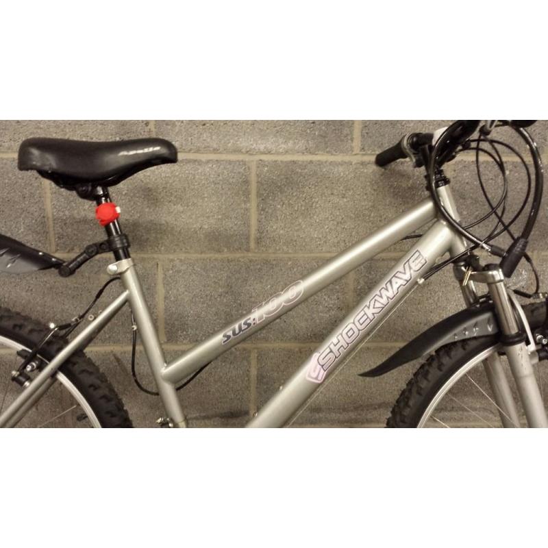 FULLY SERVICED 17 INCH FRAME WOMEN SHOCK WAVE BIKE FOR SALE