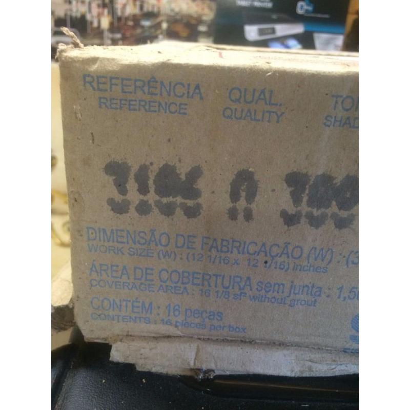 7 Boxes of 16 White Glazed Tiles Per Box - See Pics