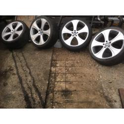 BMW X5 alloy wheels 22inch with good tyres 5-6ml e53