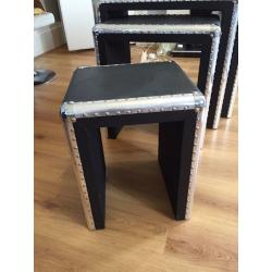 Harley nest of 4 tables, Leather effect, Good as New,