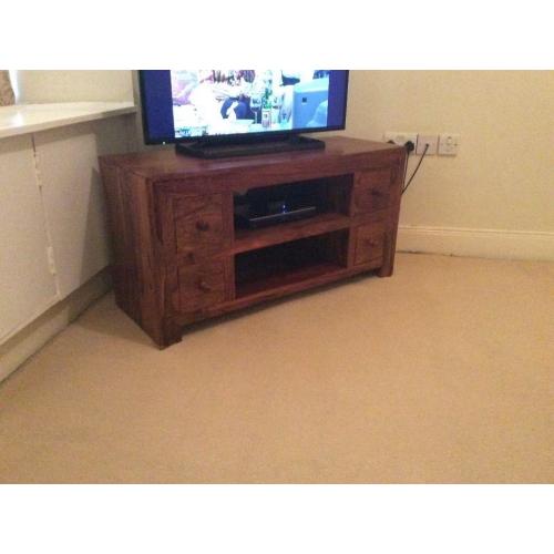 Tv unit solid hand crafted Indian Sheeham wood
