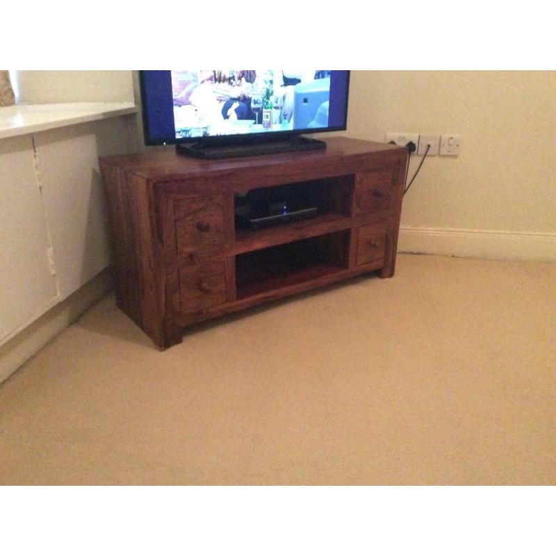 Tv unit solid hand crafted Indian Sheeham wood