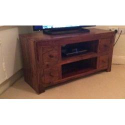 Tv unit solid hand crafted Indian Sheeham wood