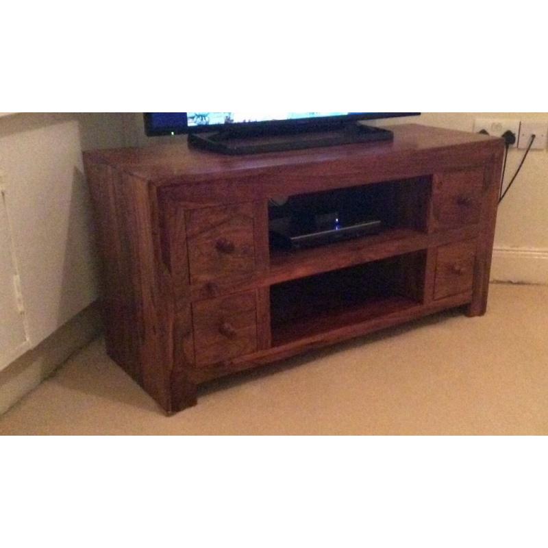 Tv unit solid hand crafted Indian Sheeham wood