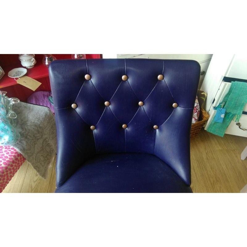 Unusual purple and copper leather chair