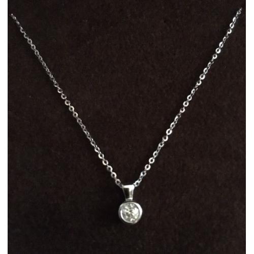 Ernest Jones 1/4 carat diamond solitaire pendant, 9ct white gold.