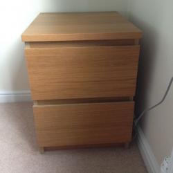 One bedside table - oak veneer