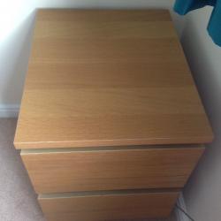 One bedside table - oak veneer