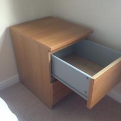 One bedside table - oak veneer
