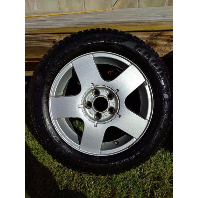 4x VW 15" Golf MK4 Avus Wheels and Goodyear Tyres 195/35/R15 - fit Leon,Bora etc