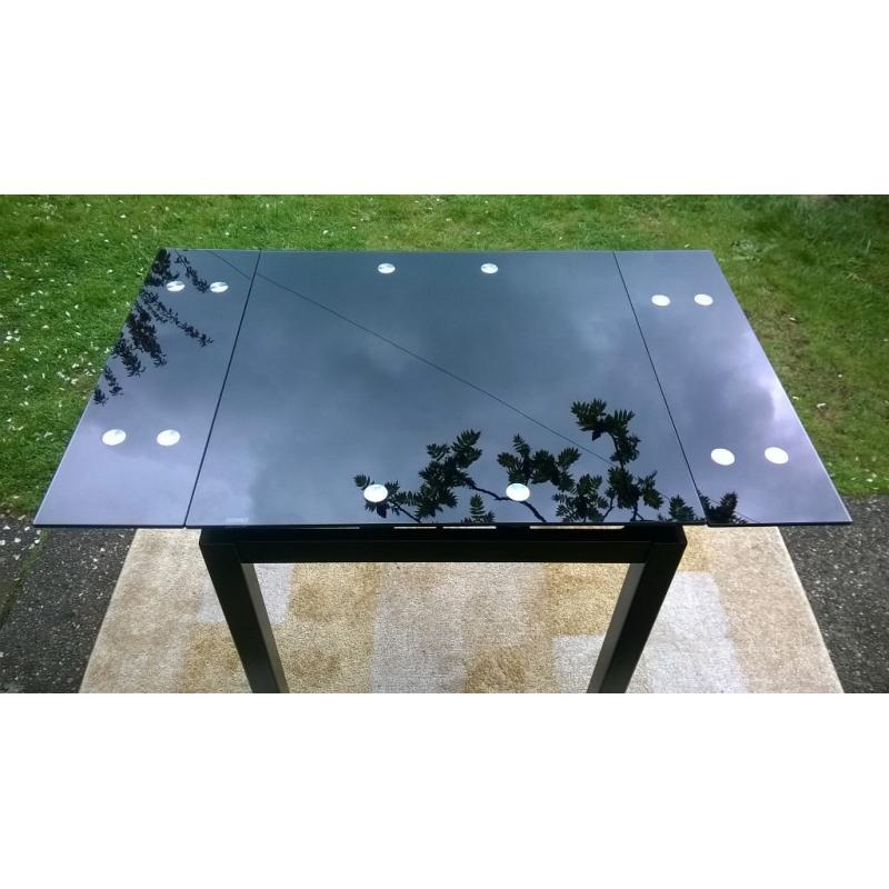 Ex-display Space Black Glass Dining Table.