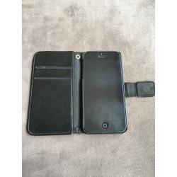 Apple iPhone Grey/Black 16gb with black leather cover