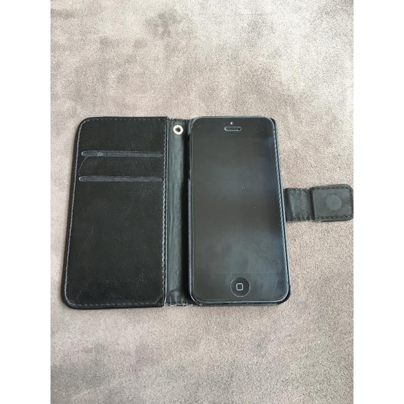 Apple iPhone Grey/Black 16gb with black leather cover
