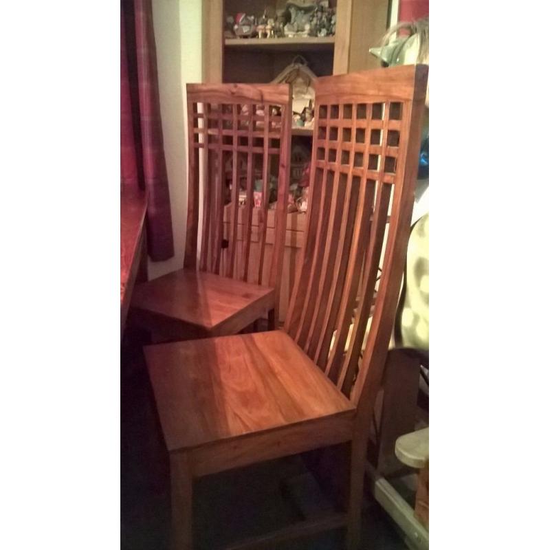 Sheesham wood dining table and 4 chairs