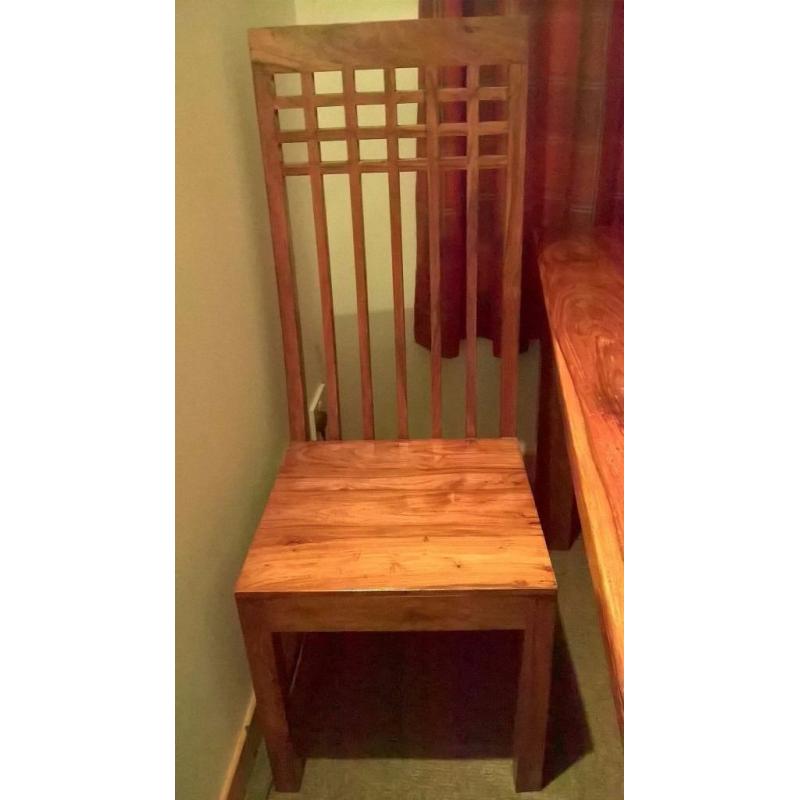 Sheesham wood dining table and 4 chairs
