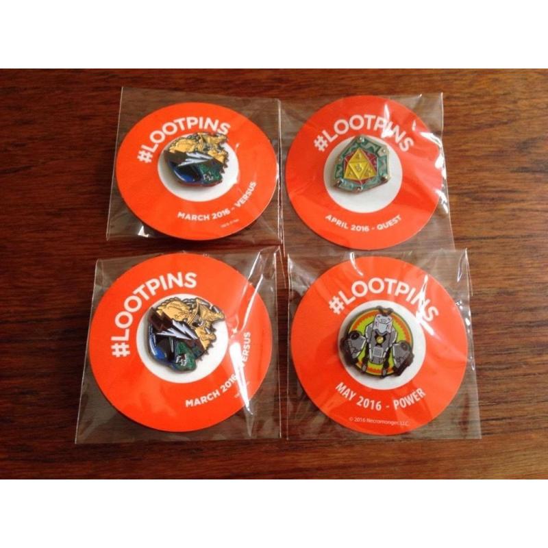 Loot crate Exclusive Pins March x2, April and May 2016